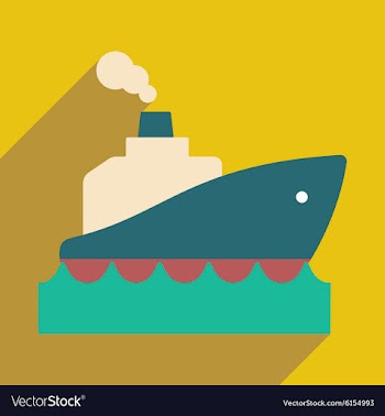 Flat with shadow icon and mobile application boat vector image