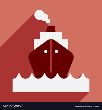 Flat with shadow icon and mobile application boat vector image