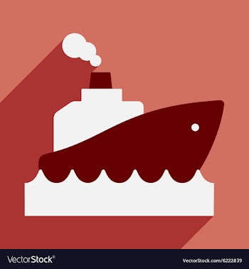 Flat with shadow icon and mobile application boat vector image