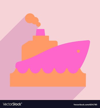 Flat with shadow icon and mobile application boat vector image