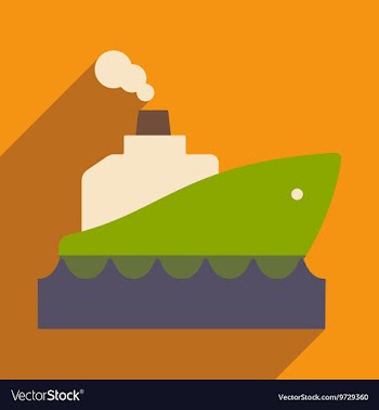 Flat with shadow icon and mobile application boat vector image