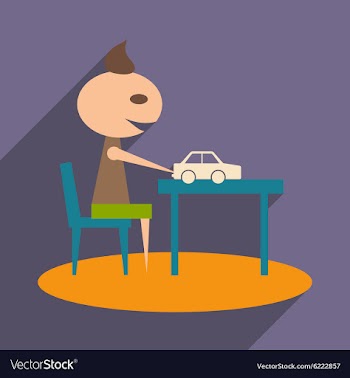 Flat with shadow icon and mobile application boy vector image