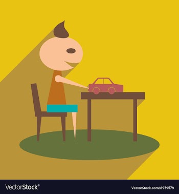 Flat with shadow icon and mobile application boy vector image