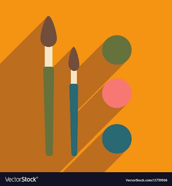 Flat with shadow icon and mobile application brush vector image