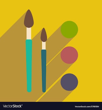 Flat with shadow icon and mobile application brush vector image