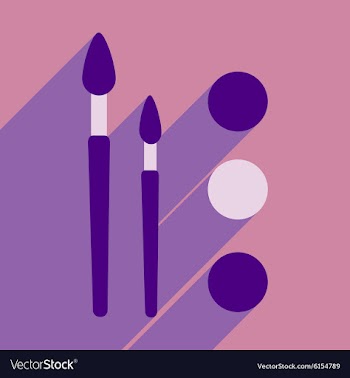 Flat with shadow icon and mobile application brush vector image