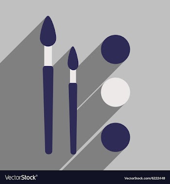 Flat with shadow icon and mobile application brush vector image