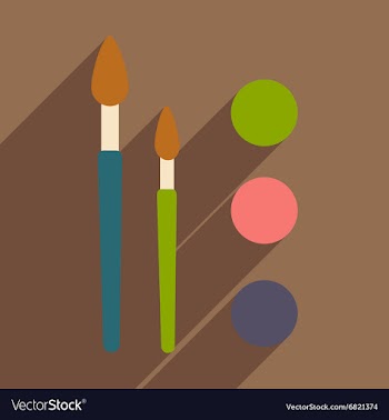 Flat with shadow icon and mobile application brush vector image