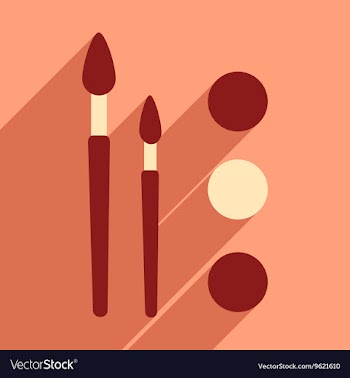 Flat with shadow icon and mobile application brush vector image