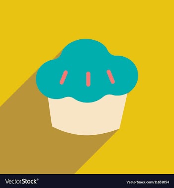 Flat with shadow icon and mobile application cake vector image
