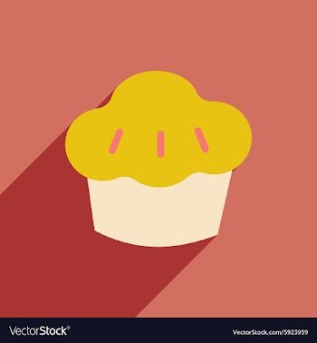 Flat with shadow icon and mobile application cake vector image