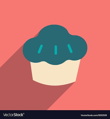 Flat with shadow icon and mobile application cake vector image