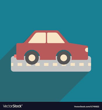 Flat with shadow icon and mobile application car vector image