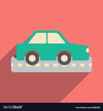 Flat with shadow icon and mobile application car vector image