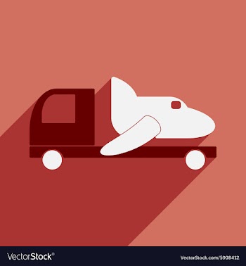 Flat with shadow icon and mobile application car vector image