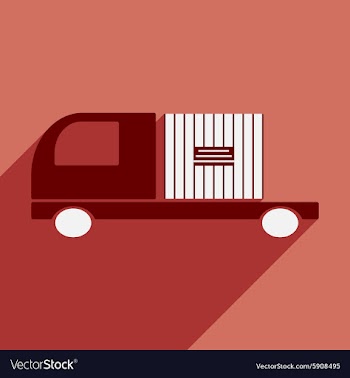 Flat with shadow icon and mobile application car vector image