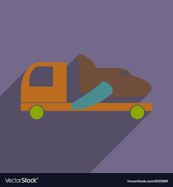 Flat with shadow icon and mobile application car vector image