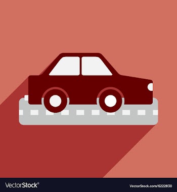 Flat with shadow icon and mobile application car vector image