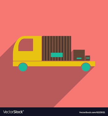 Flat with shadow icon and mobile application car vector image