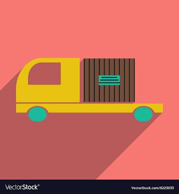 Flat with shadow icon and mobile application car vector image