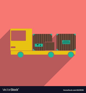 Flat with shadow icon and mobile application car vector image