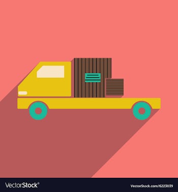 Flat with shadow icon and mobile application car vector image
