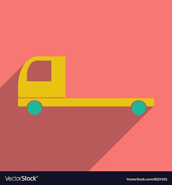 Flat with shadow icon and mobile application car vector image