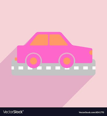 Flat with shadow icon and mobile application car vector image