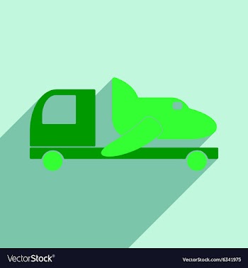 Flat with shadow icon and mobile application car vector image
