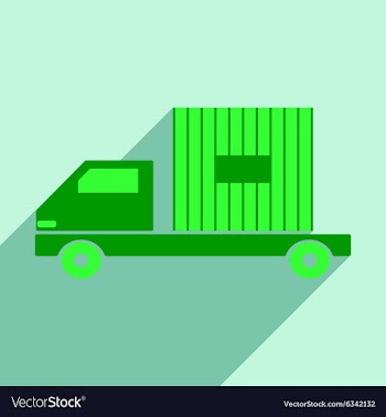 Flat with shadow icon and mobile application car vector image