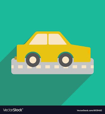 Flat with shadow icon and mobile application car vector image
