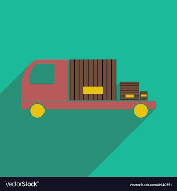 Flat with shadow icon and mobile application car vector image