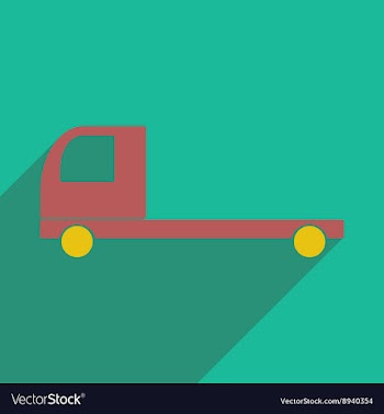 Flat with shadow icon and mobile application car vector image