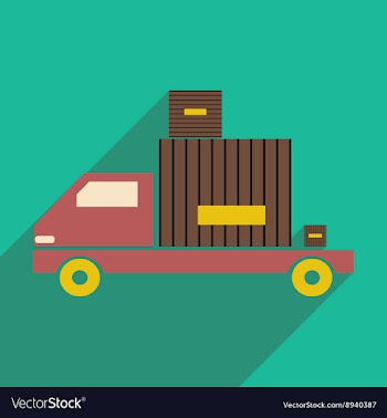 Flat with shadow icon and mobile application car vector image