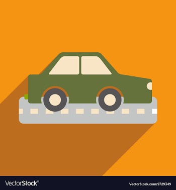 Flat with shadow icon and mobile application car vector image
