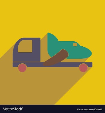 Flat with shadow icon and mobile application car vector image