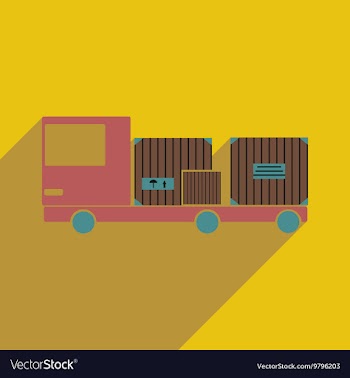 Flat with shadow icon and mobile application car vector image