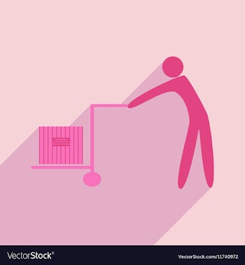 Flat with shadow icon and mobile application cargo vector image