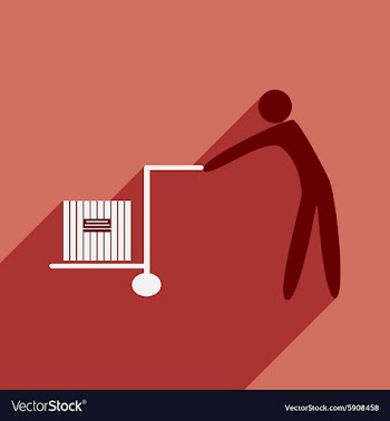 Flat with shadow icon and mobile application cargo vector image