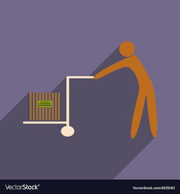 Flat with shadow icon and mobile application cargo vector image