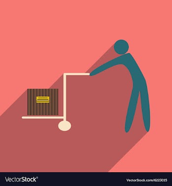 Flat with shadow icon and mobile application cargo vector image