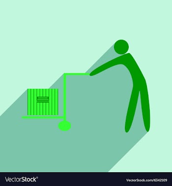 Flat with shadow icon and mobile application cargo vector image