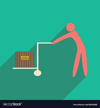 Flat with shadow icon and mobile application cargo vector image