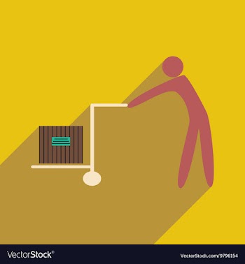 Flat with shadow icon and mobile application cargo vector image
