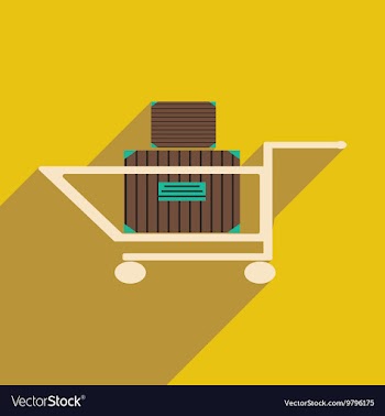 Flat with shadow icon and mobile application cart vector image