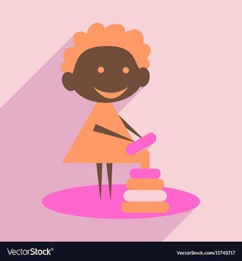 Flat with shadow icon and mobile application child vector image