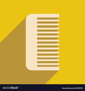 Flat with shadow icon and mobile application comb vector image