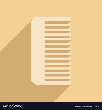 Flat with shadow icon and mobile application comb vector image