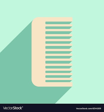 Flat with shadow icon and mobile application comb vector image