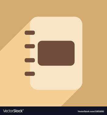 Flat with shadow icon and mobile application diary vector image